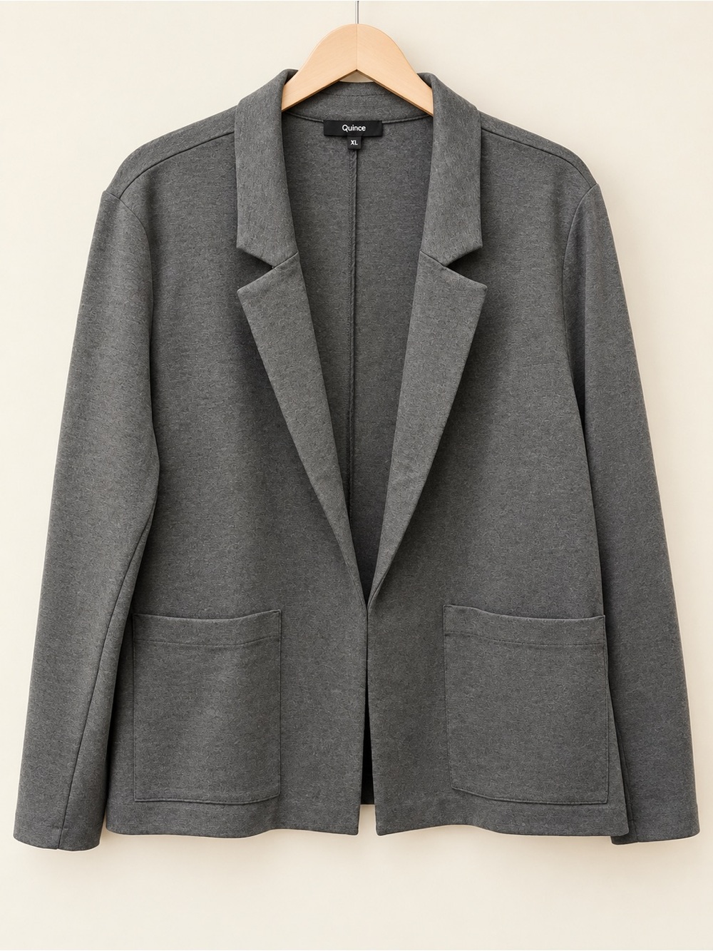 Quince Ultra-Stretch Ponte Open Blazer Charcoal XL NWOT